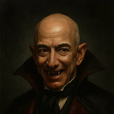 Bezos reimagined as a Energy Vampire